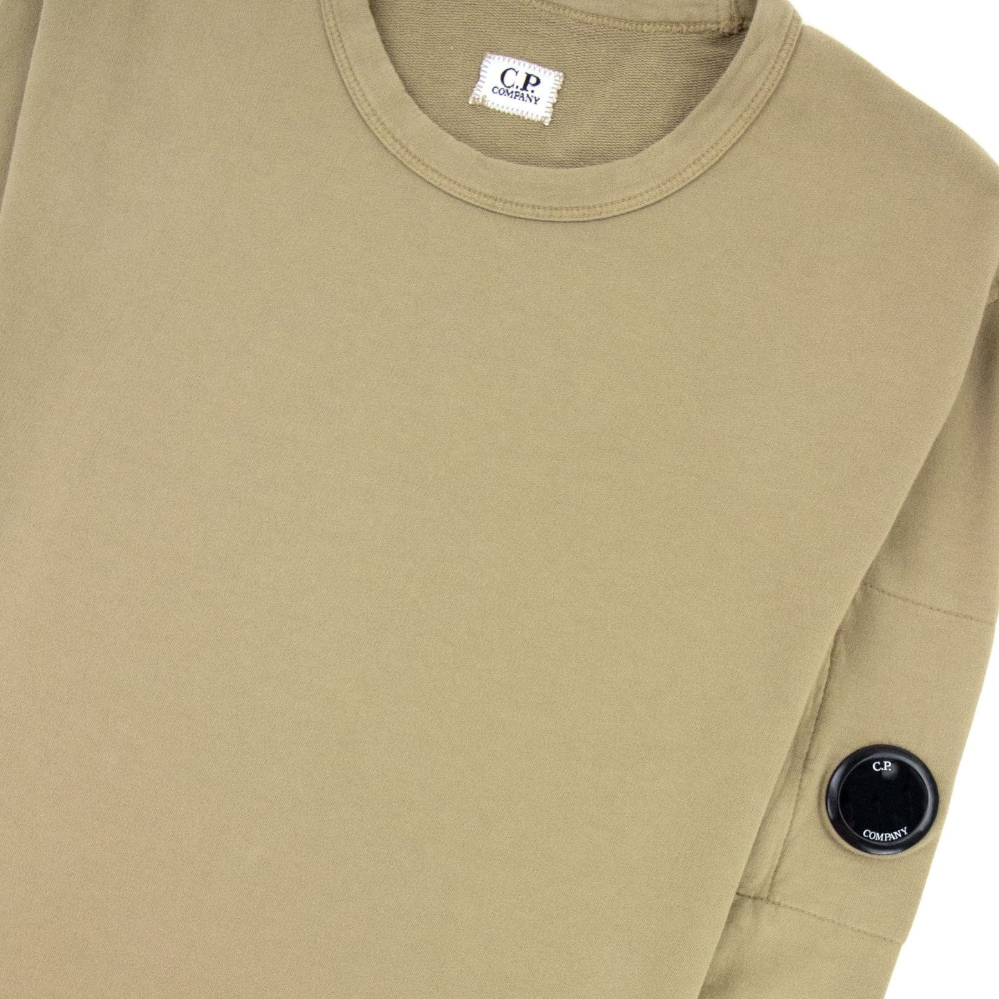 Cp Company Light Fleece Lens Crew Sweatshirt Brown 329