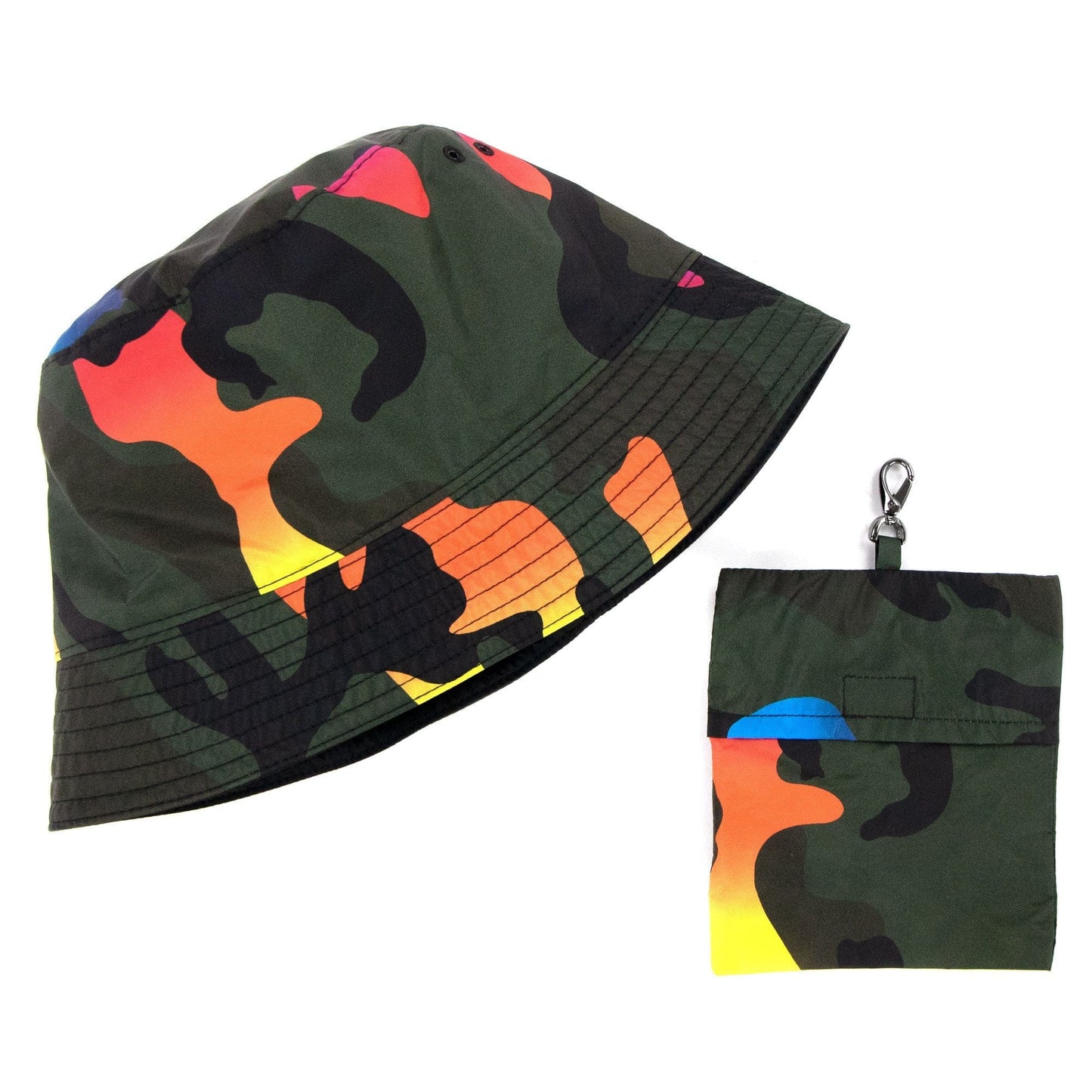Valentino Camouflage Print Shell Bucket Hat Camo