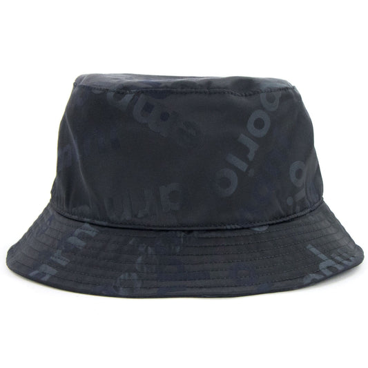 Emporio Armani Logo Plate Cloche Hat Black