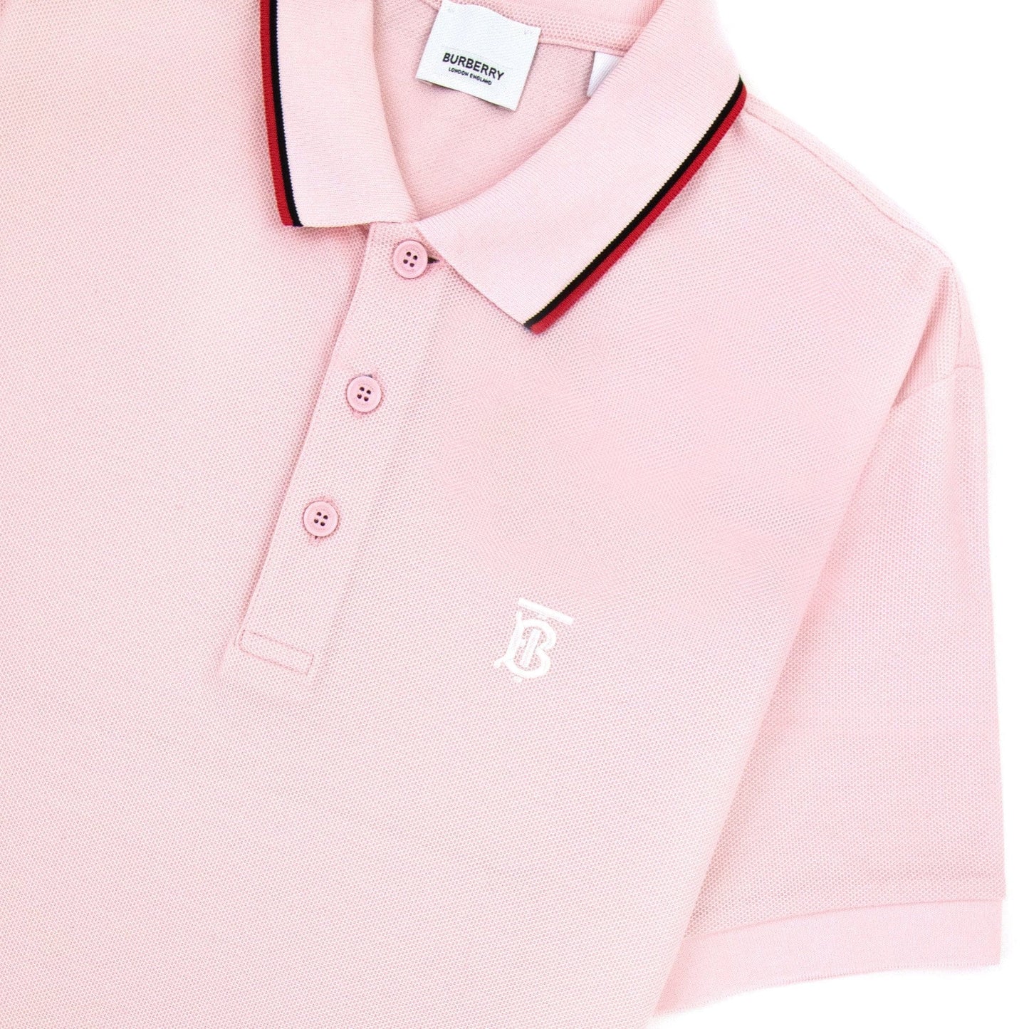 Burberry Twin Tipped Monogram Motif Polo Shirt Frosted Pink