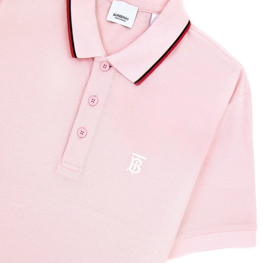 Burberry Twin Tipped Monogram Motif Polo Shirt Frosted Pink