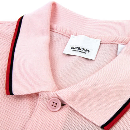 Burberry Twin Tipped Monogram Motif Polo Shirt Frosted Pink