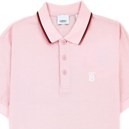 Burberry Twin Tipped Monogram Motif Polo Shirt Frosted Pink