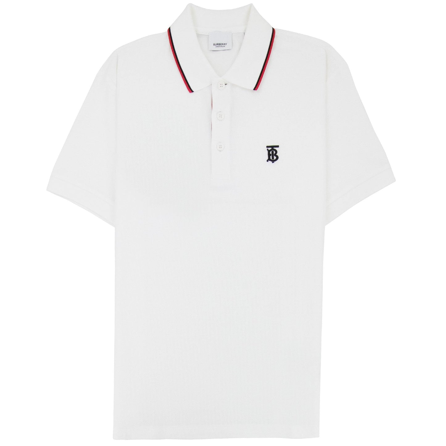Burberry Twin Tipped Monogram Motif Polo Shirt White