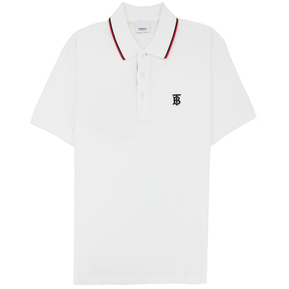 Burberry Twin Tipped Monogram Motif Polo Shirt White