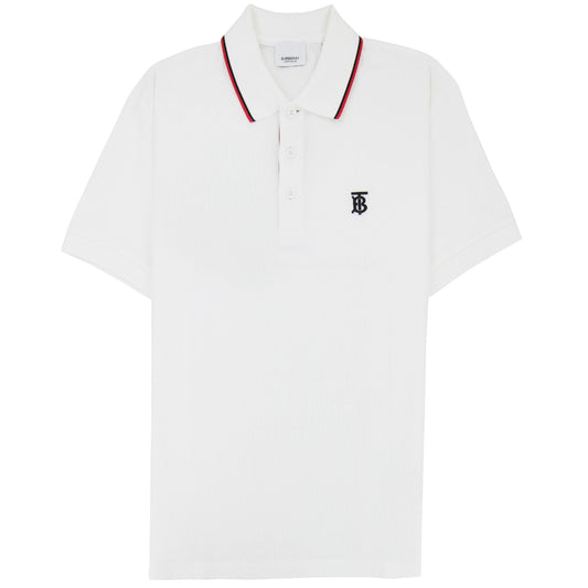 Burberry Twin Tipped Monogram Motif Polo Shirt White