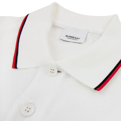 Burberry Twin Tipped Monogram Motif Polo Shirt White