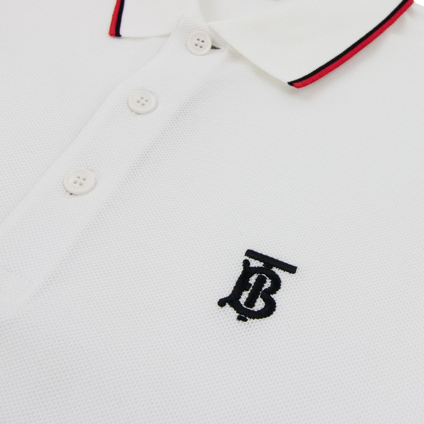 Burberry Twin Tipped Monogram Motif Polo Shirt White