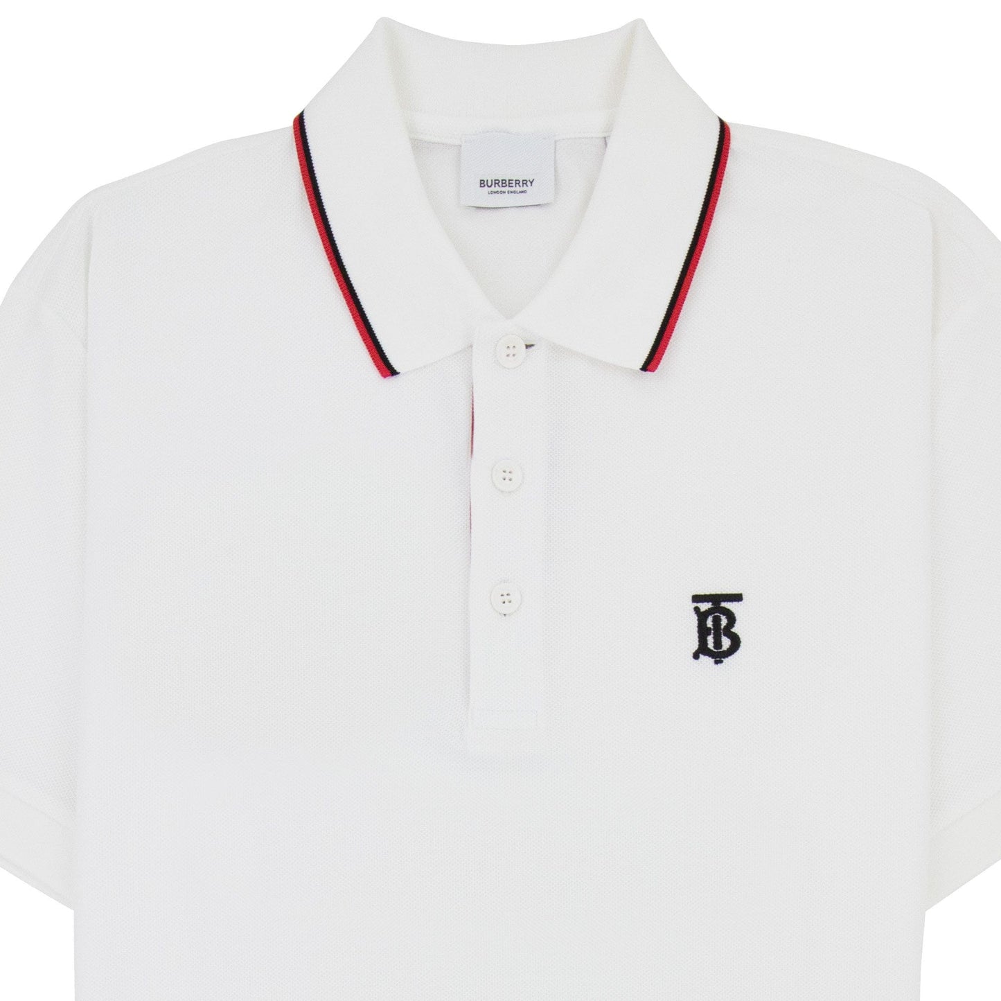 Burberry Twin Tipped Monogram Motif Polo Shirt White