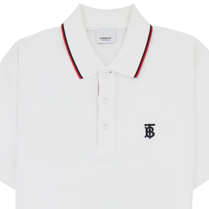 Burberry Twin Tipped Monogram Motif Polo Shirt White