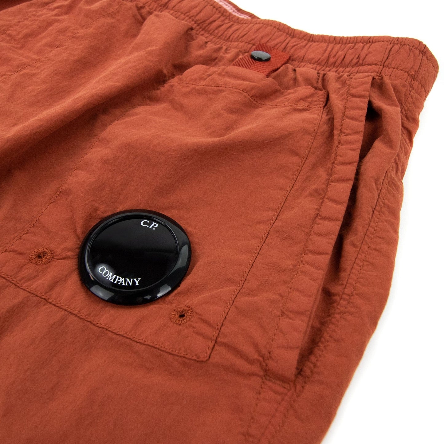 Cp Company Flatt Nylon Garment Dyed Lens Swim Shorts Orange 468