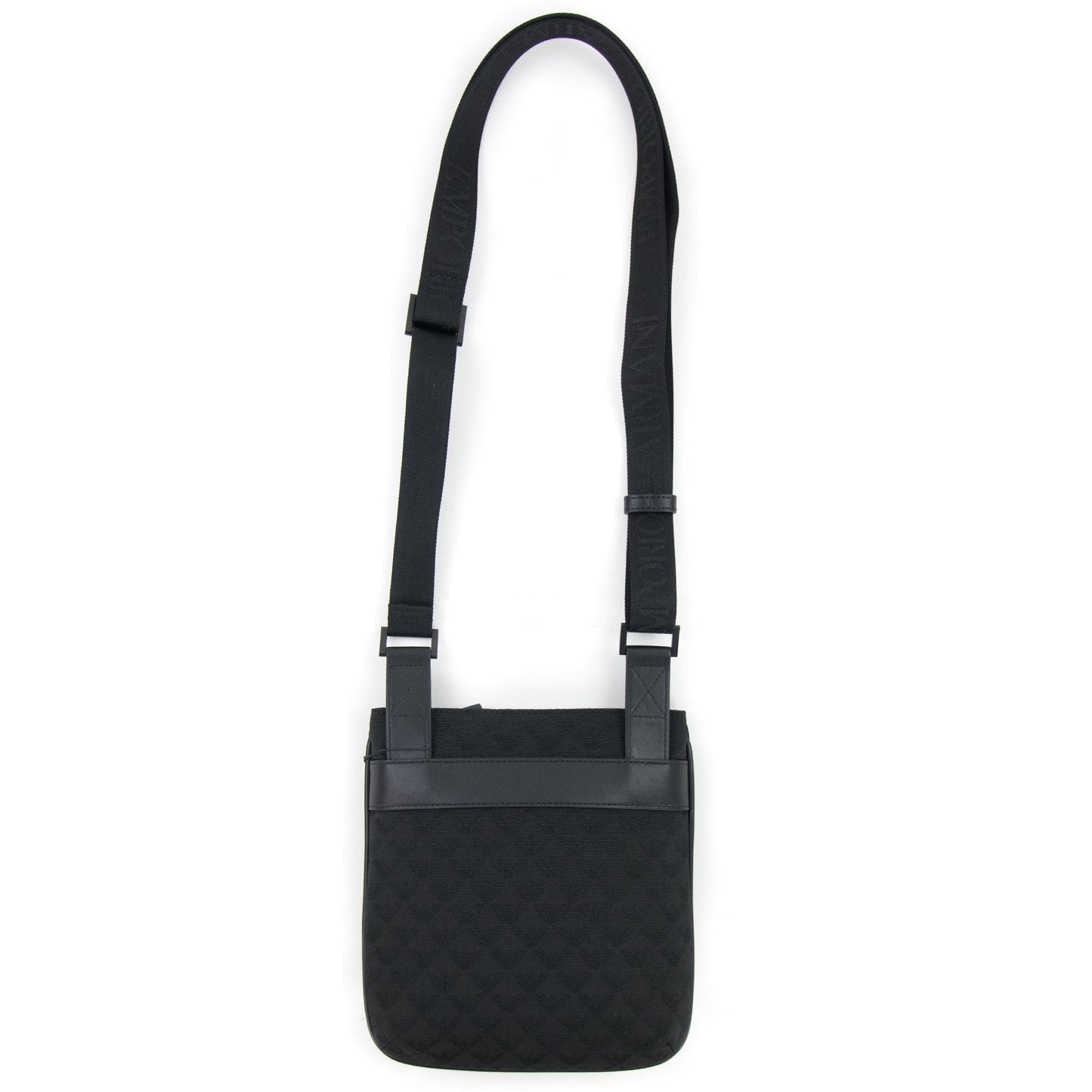 Emporio Armani Jacquard Monogram Flat Messenger Bag Black/black