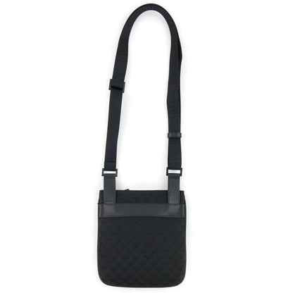 Emporio Armani Jacquard Monogram Flat Messenger Bag Black/black