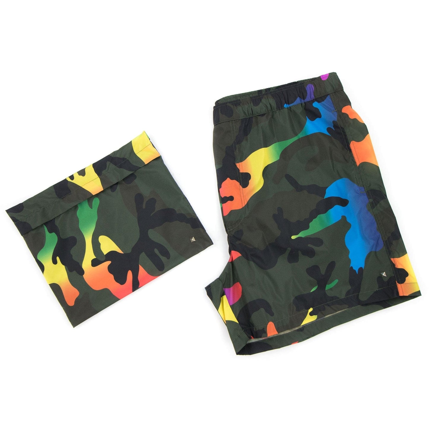 Valentino Camouflage Print Swim Shorts Multi