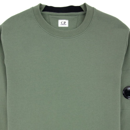 Cp Company Diagonal Raised Fleece Lens Crew Sweatshirt Green 668