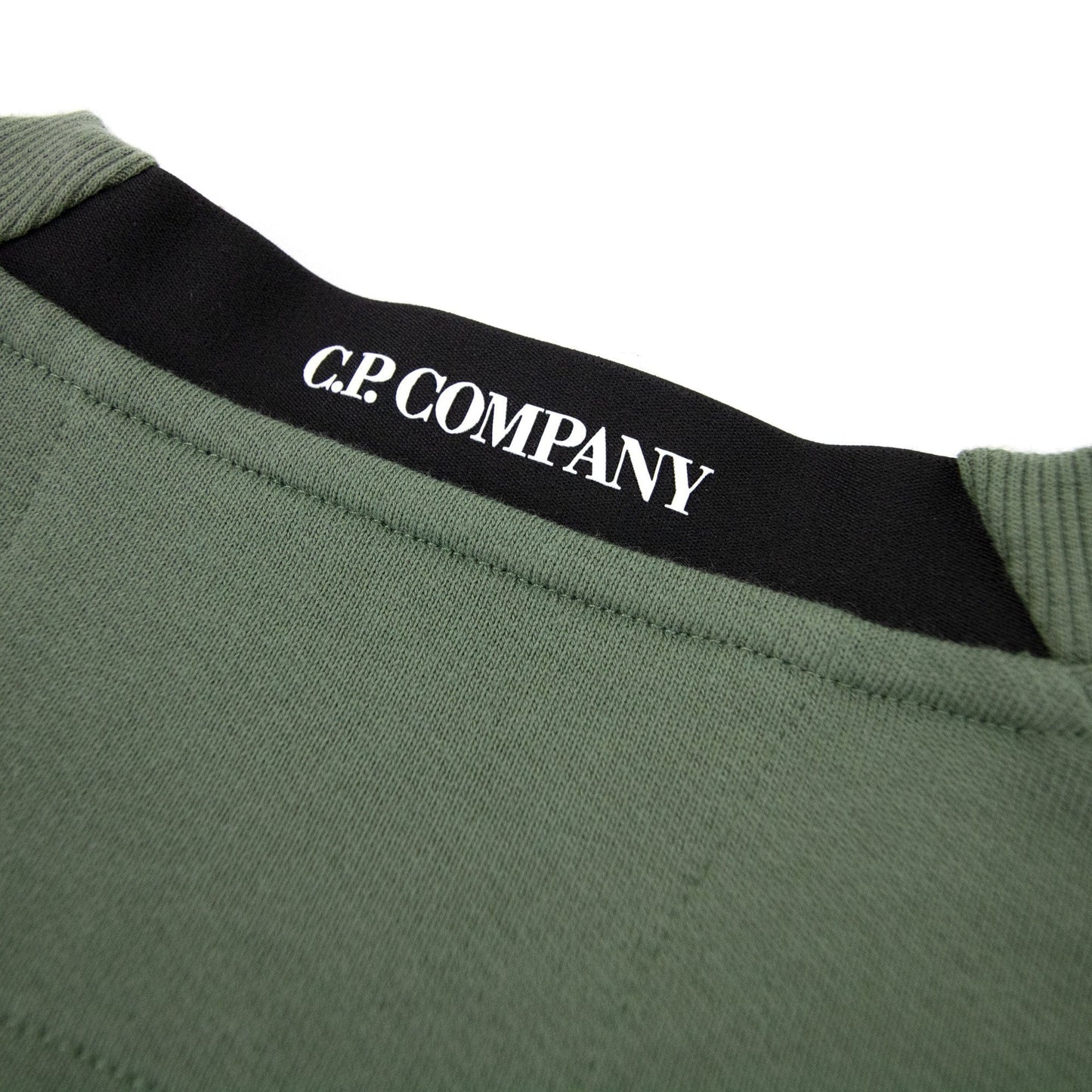 Cp Company Diagonal Raised Fleece Lens Crew Sweatshirt Green 668