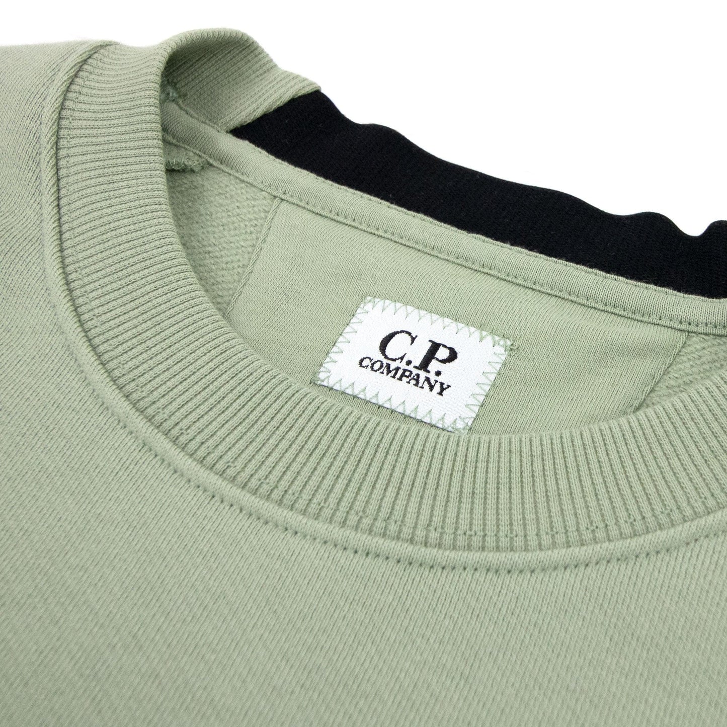 Cp Company Diagonal Raised Fleece Lens Crew Sweatshirt Light Green 631