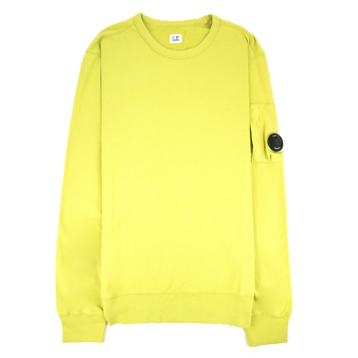 Cp Company Light Fleece Lens Crew Sweatshirt Mustard 328