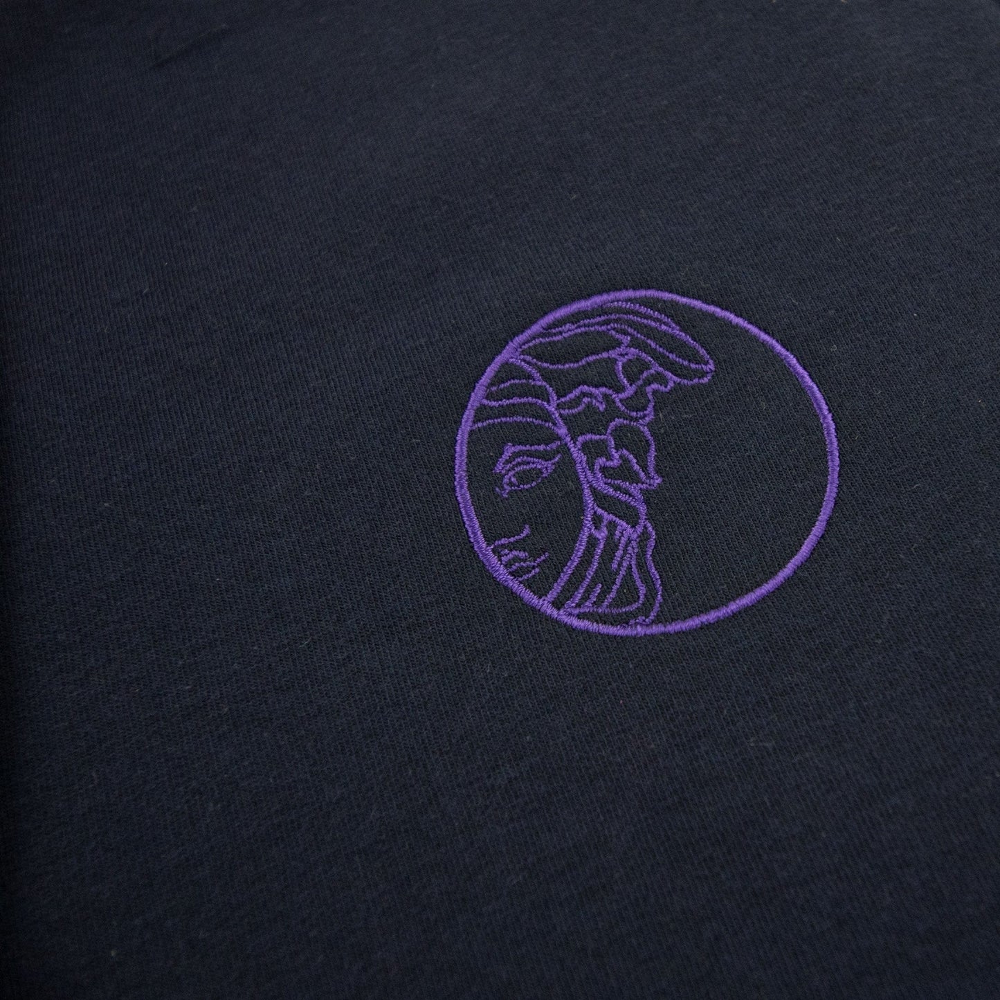 Versace Collection Embroidered Logo Zip Up Hoody Navy