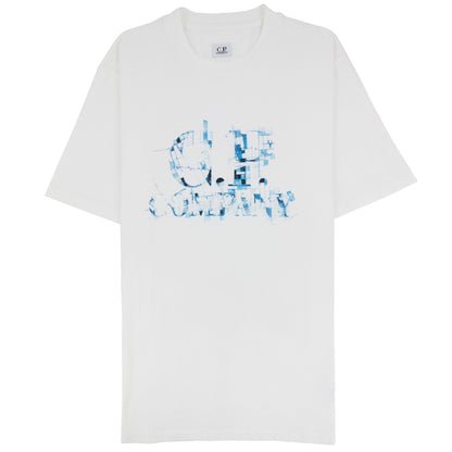 Cp Company Distorted Logo T Shirt White 103