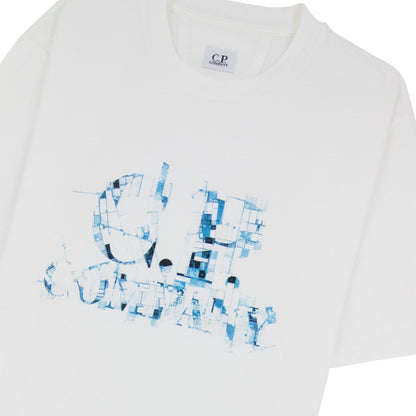 Cp Company Distorted Logo T Shirt White 103