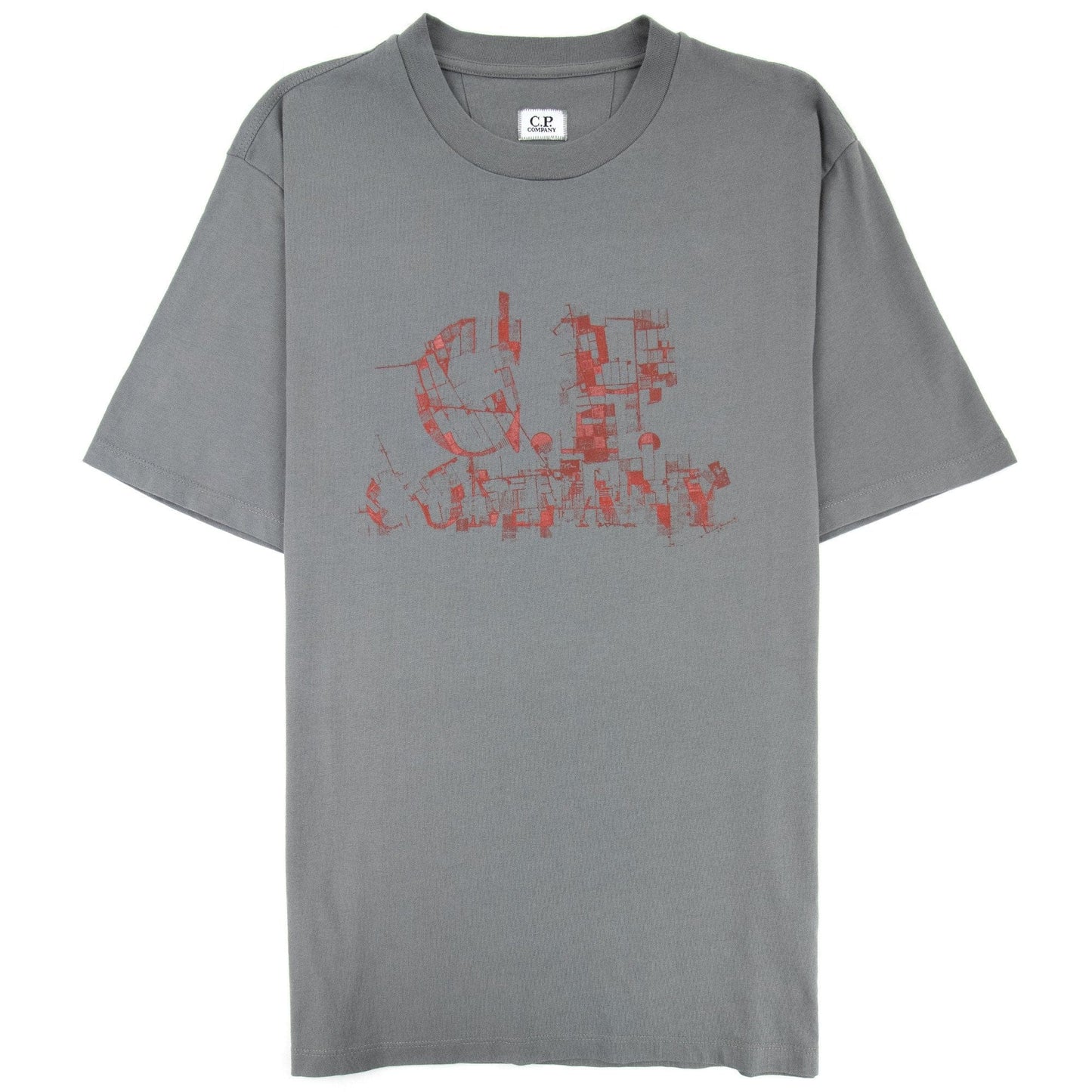 Cp Company Distorted Logo T Shirt Grey 938