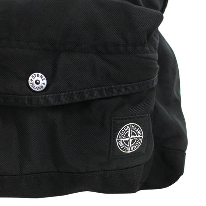 Stone Island Junior Garment Dyed Patch Logo Rucksack Black V0029