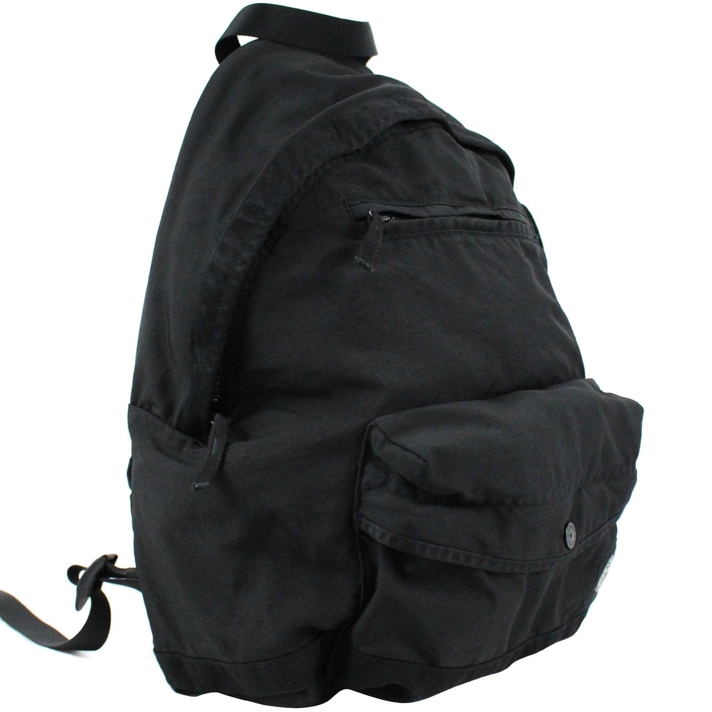 Stone Island Junior Garment Dyed Patch Logo Rucksack Black V0029