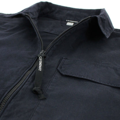 Cp Company Garment Dyed Emerize Zipped Lens Shirt Navy 888