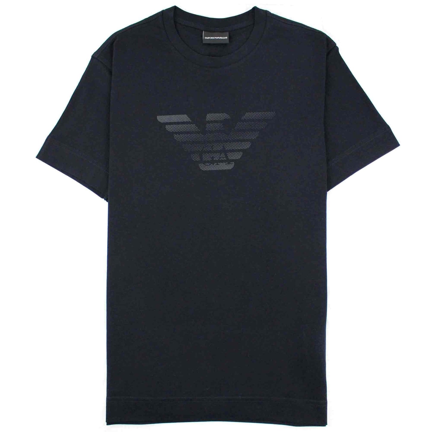 Emporio Armani Monochromatic Logo Print T Shirt Navy Blue 0920
