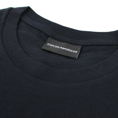 Emporio Armani Monochromatic Logo Print T Shirt Navy Blue 0920