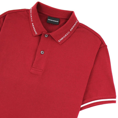 Emporio Armani Logo Collar S/s Polo Rosso