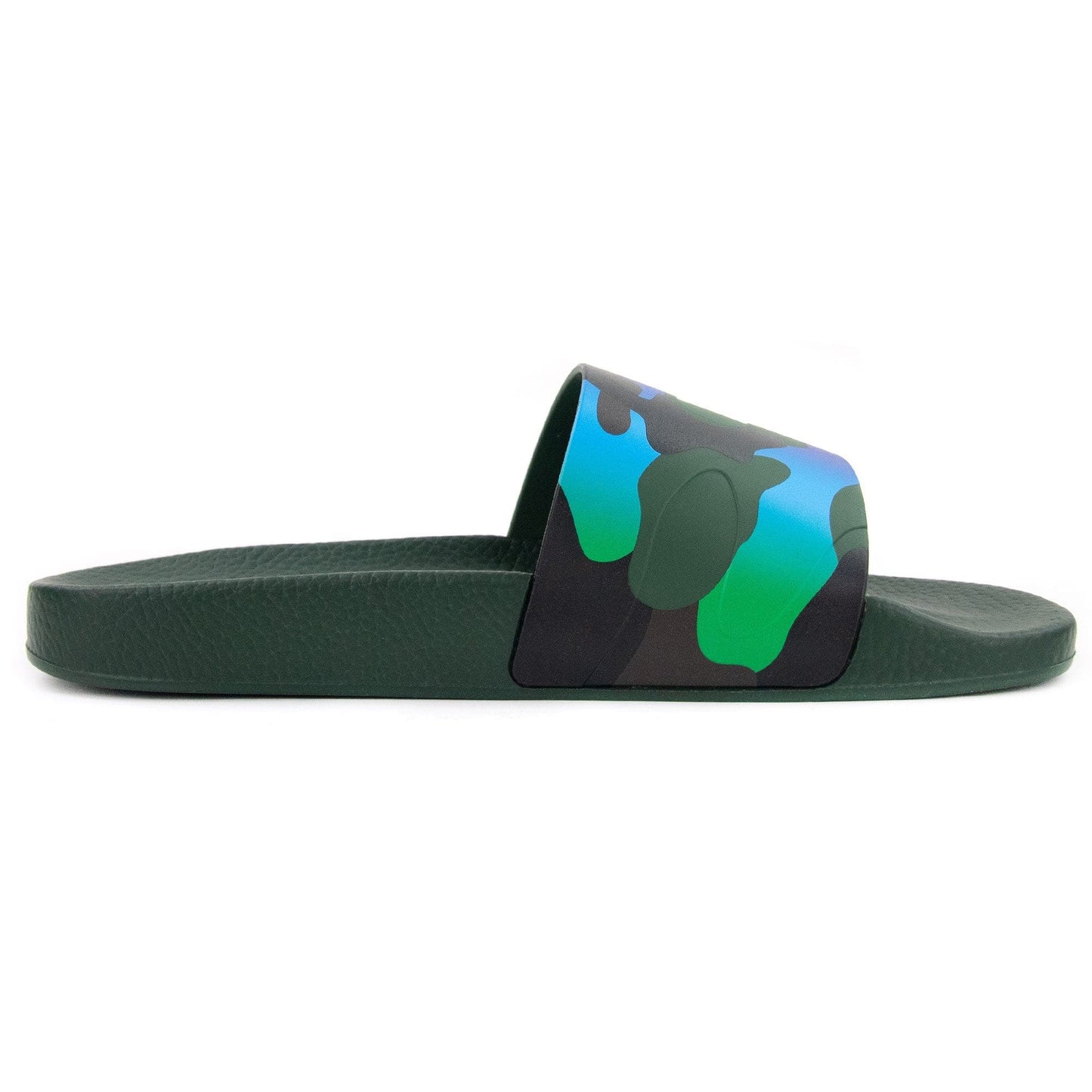 Valentino Camouflage Print Slides Khaki/multi