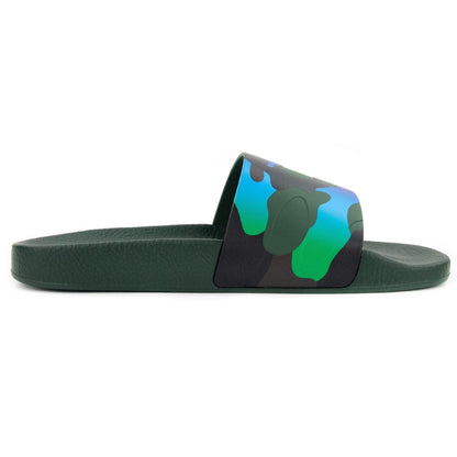 Valentino Camouflage Print Slides Khaki/multi