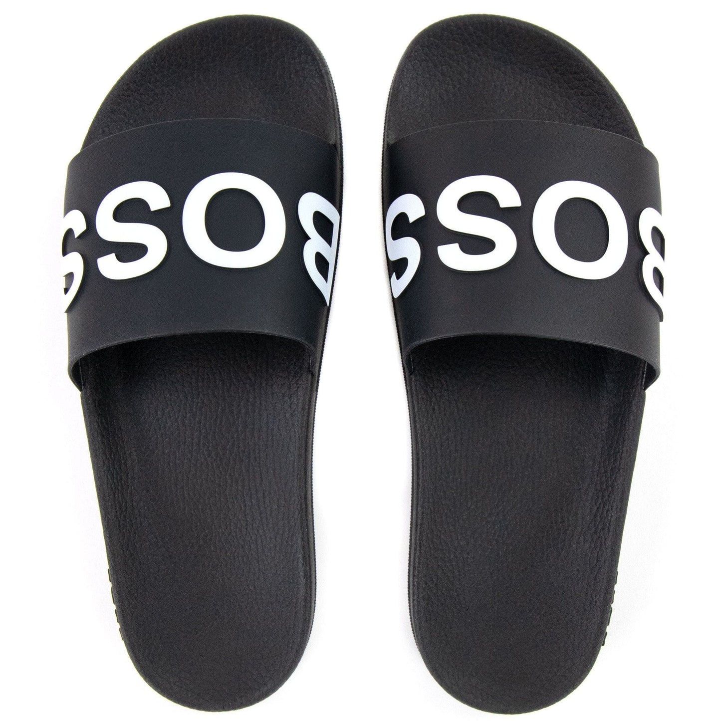 Hugo Boss Bay Logo Sliders Black 001
