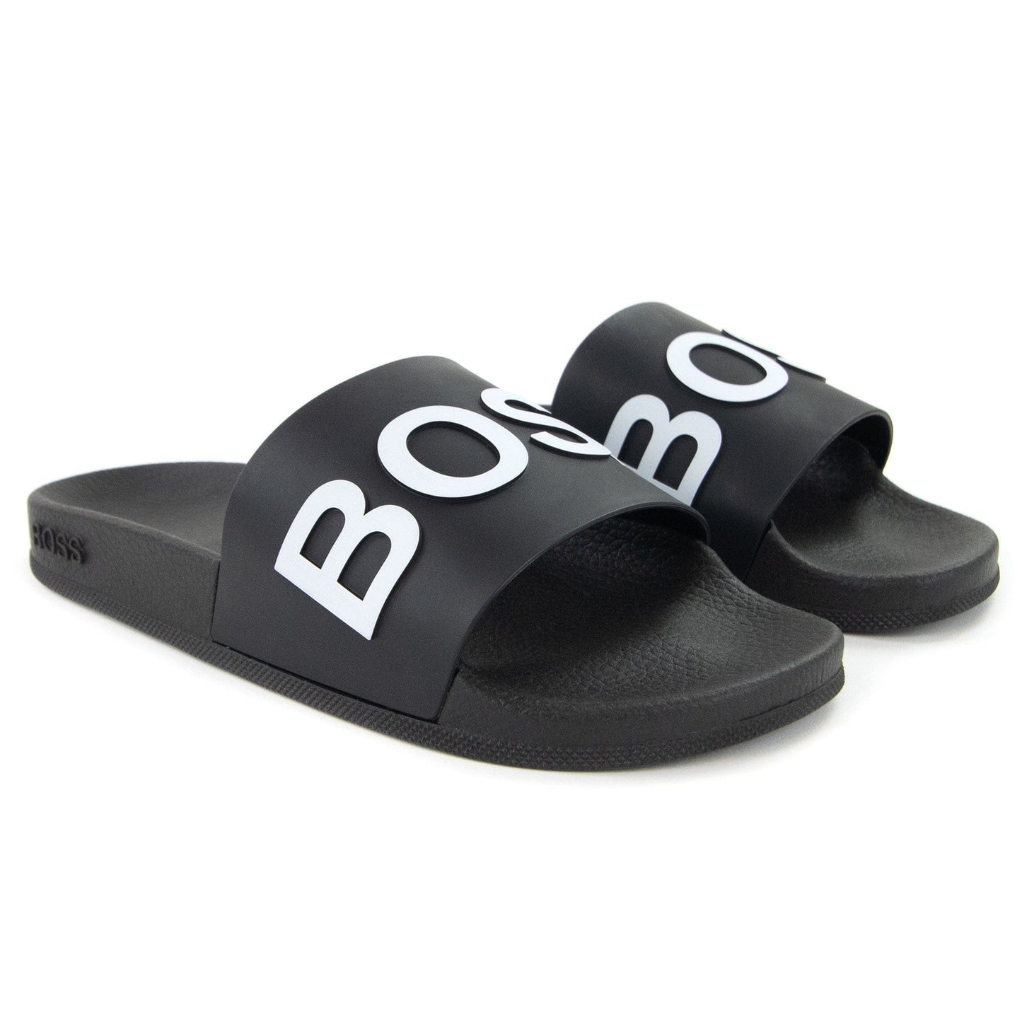 Hugo Boss Bay Logo Sliders Black 001