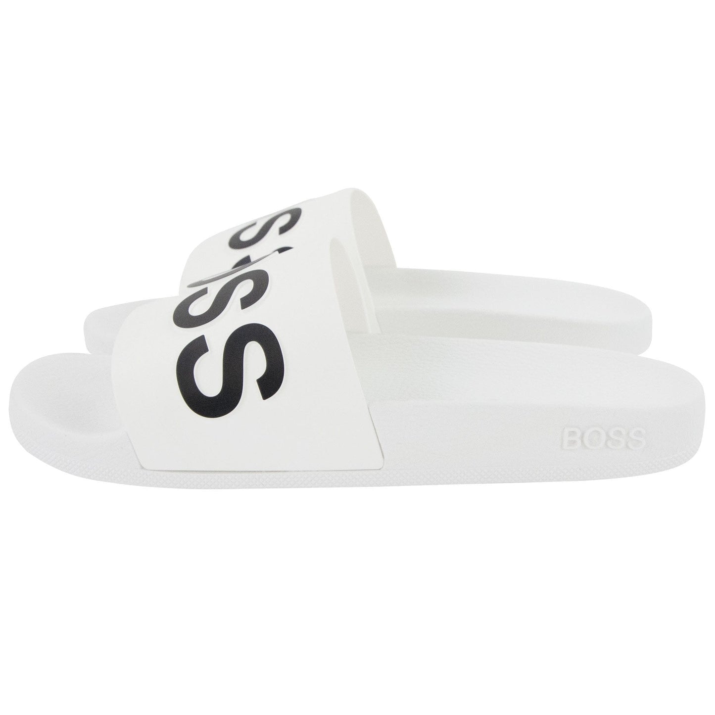 Hugo Boss Bay Logo Sliders White 100