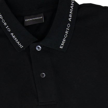 Emporio Armani Logo Collar S/s Polo Nero
