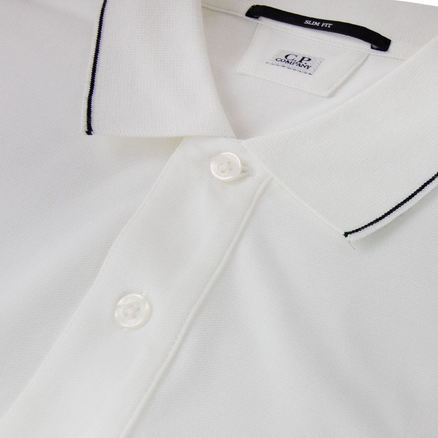 CP Company Stretch Piquet Polo White 103