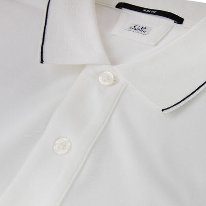 CP Company Stretch Piquet Polo White 103