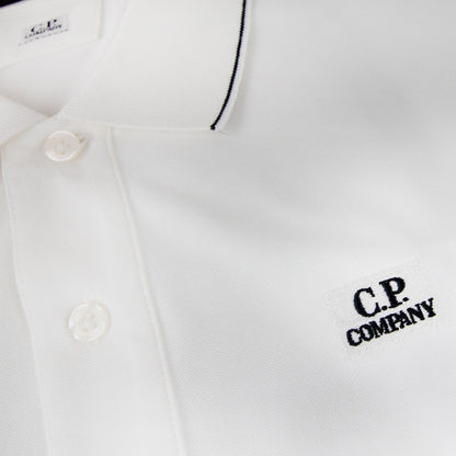 CP Company Stretch Piquet Polo White 103
