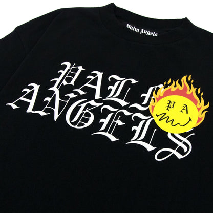 Palm Angels Burning Head Logo T Shirt Black/yellow