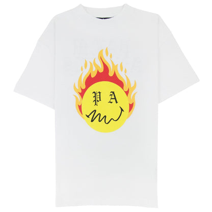 Palm Angels Burning Head T Shirt White/yellow