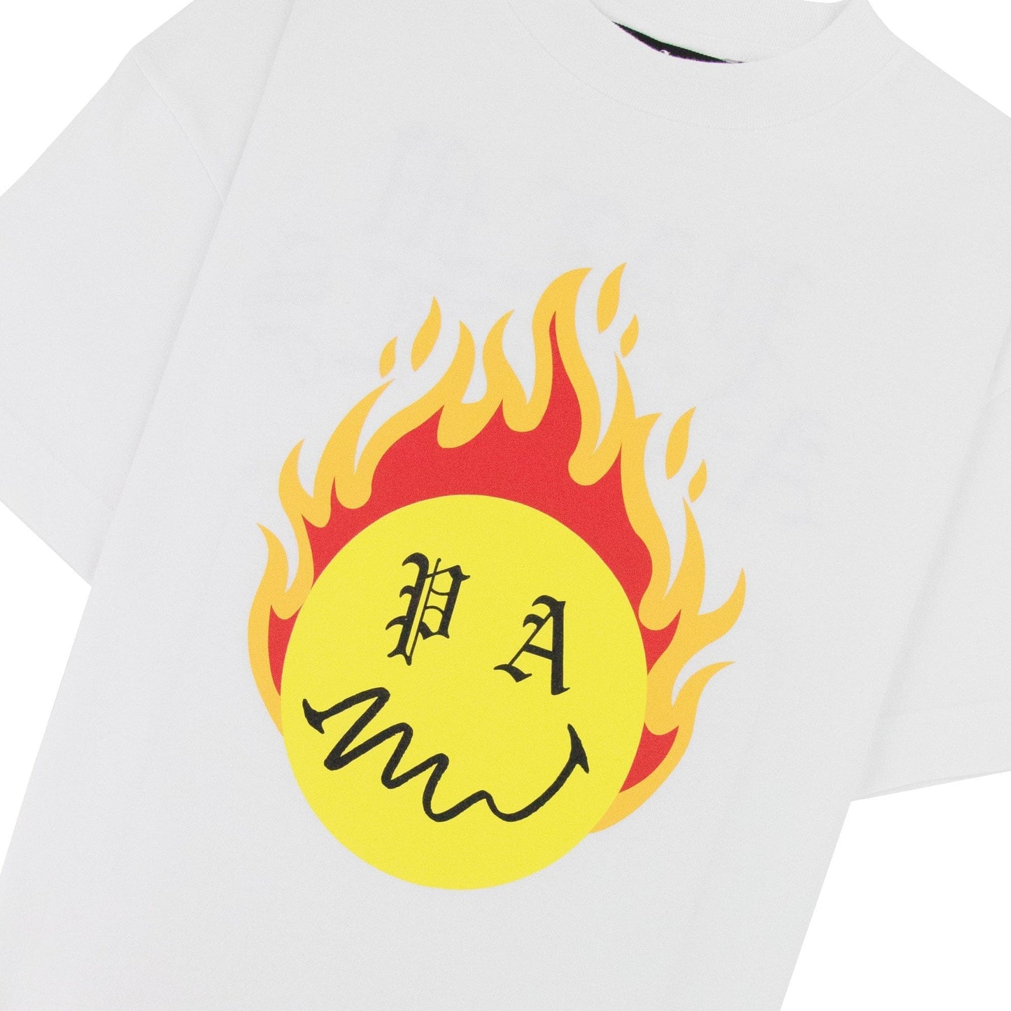 Palm Angels Burning Head T Shirt White/yellow