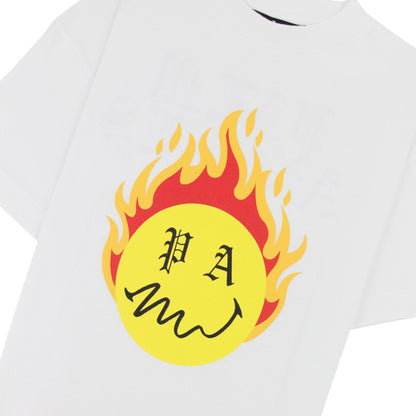 Palm Angels Burning Head T Shirt White/yellow