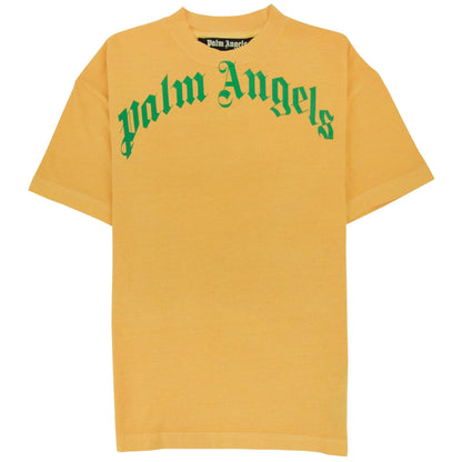 Palm Angels Curved Logo Tee Yellow