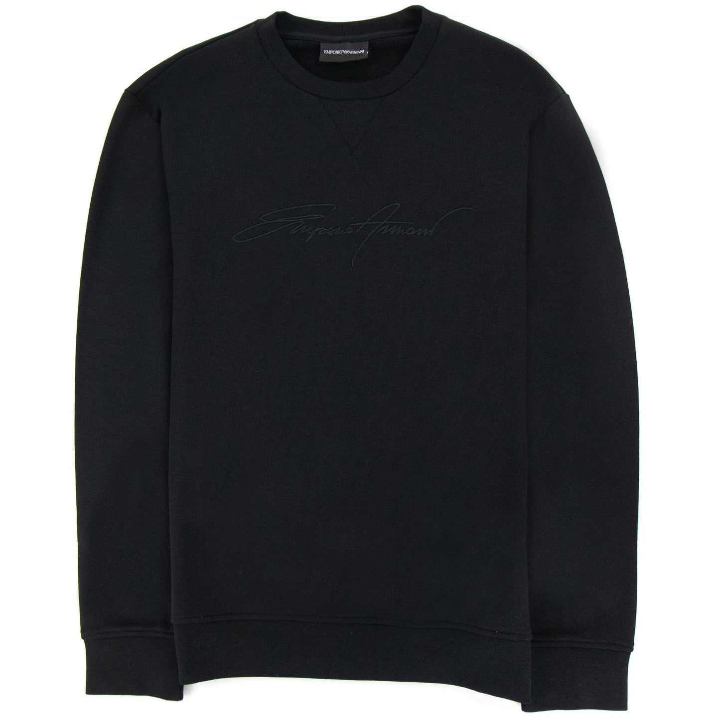 Emporio Armani Embroidered Signature Logo Sweatshirt Black 999