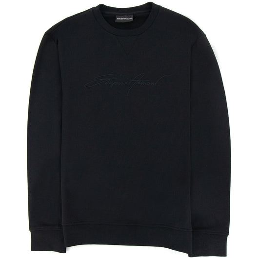 Emporio Armani Embroidered Signature Logo Sweatshirt Black 999