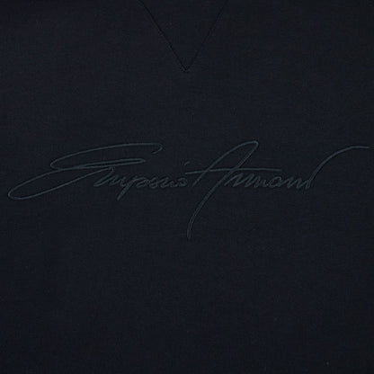 Emporio Armani Embroidered Signature Logo Sweatshirt Black 999