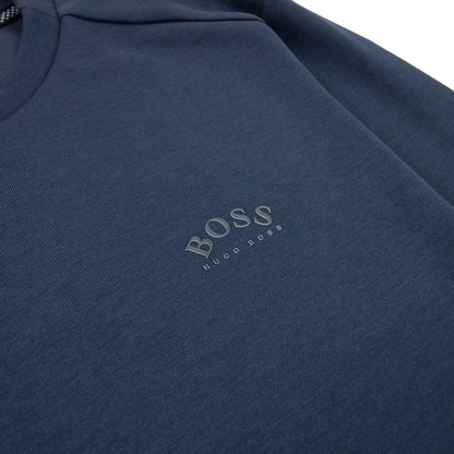 Hugo Boss Curved Logo Crewneck Sweat Navy 410